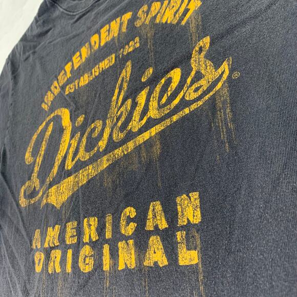 Dickies Mens Medium Independent American Original Short Sleeve Blue Gold Tee - Picture 5 of 6